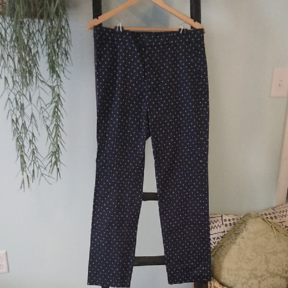 Banana Republic Women's Dark Blue Polka Dot Pants